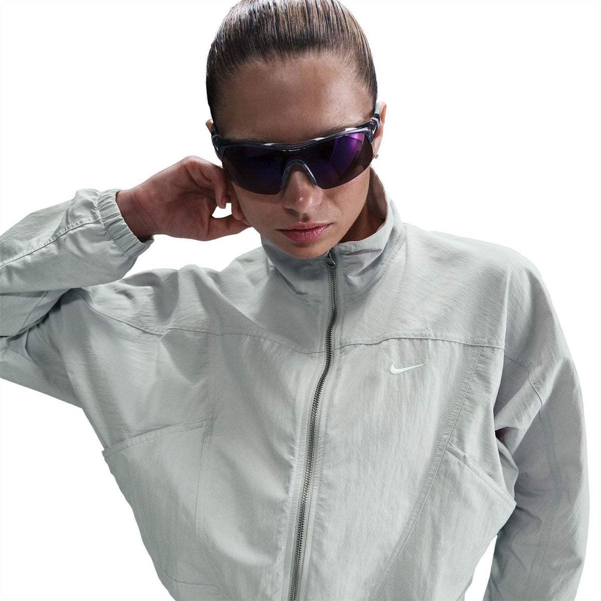 Nike Everything Solid Patterned Front Zip Pocket Windbreaker Jacket