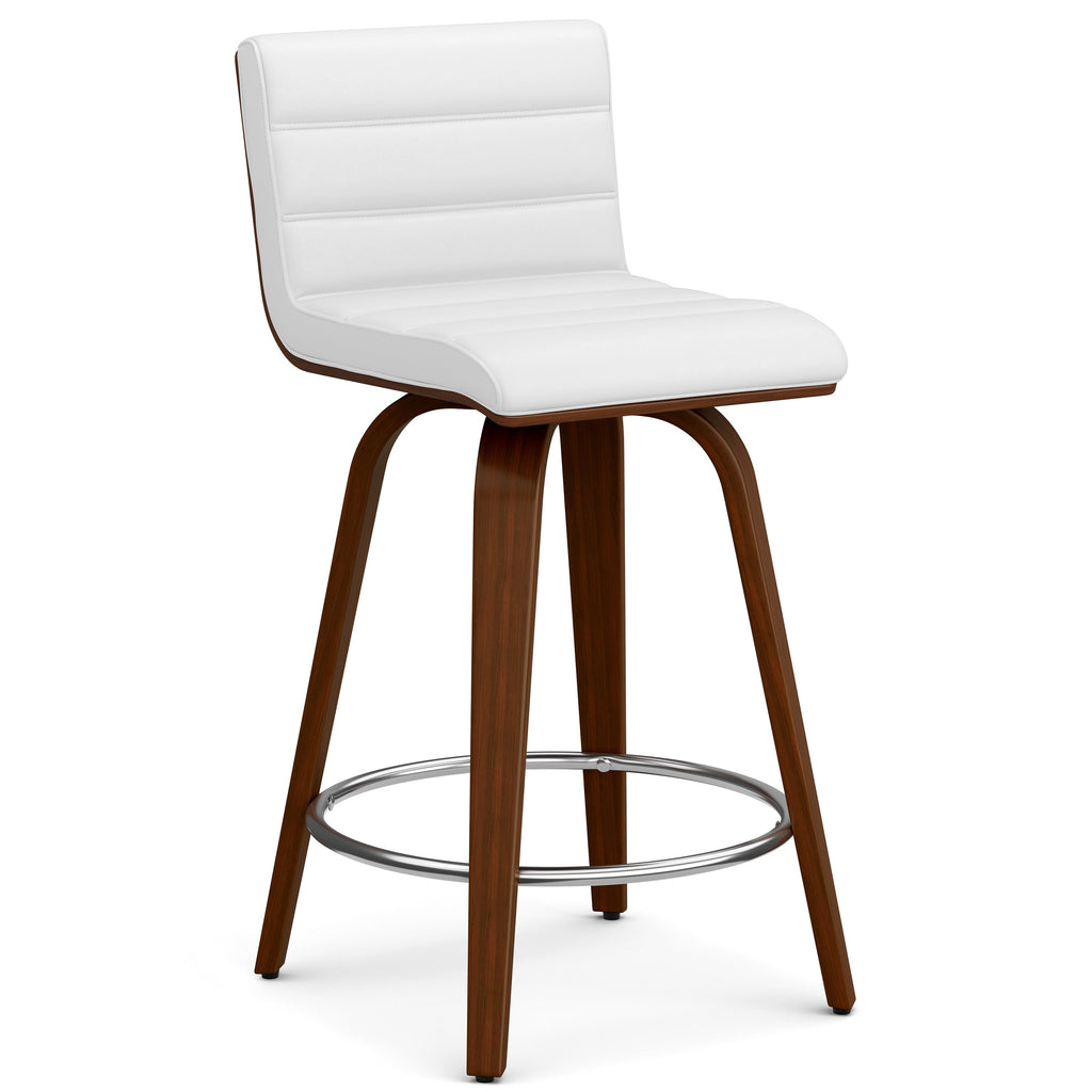 Swivel Counter Height Stool with Vegan Leather Seat