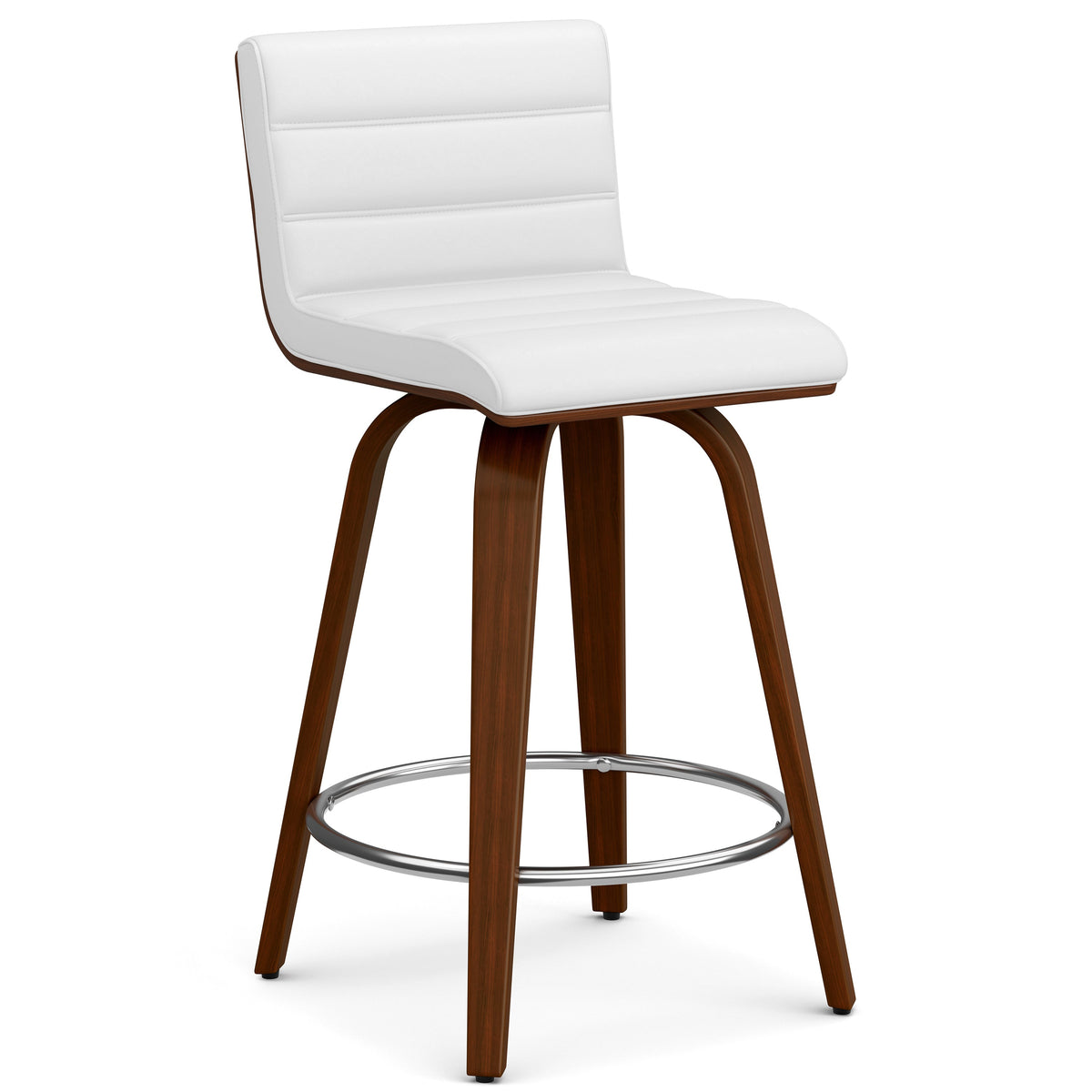 Swivel Counter Height Stool with Vegan Leather Seat