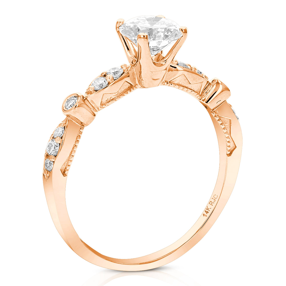 2 cttw Lab Grown Diamond Engagement Ring in 14K Rose Gold For Women