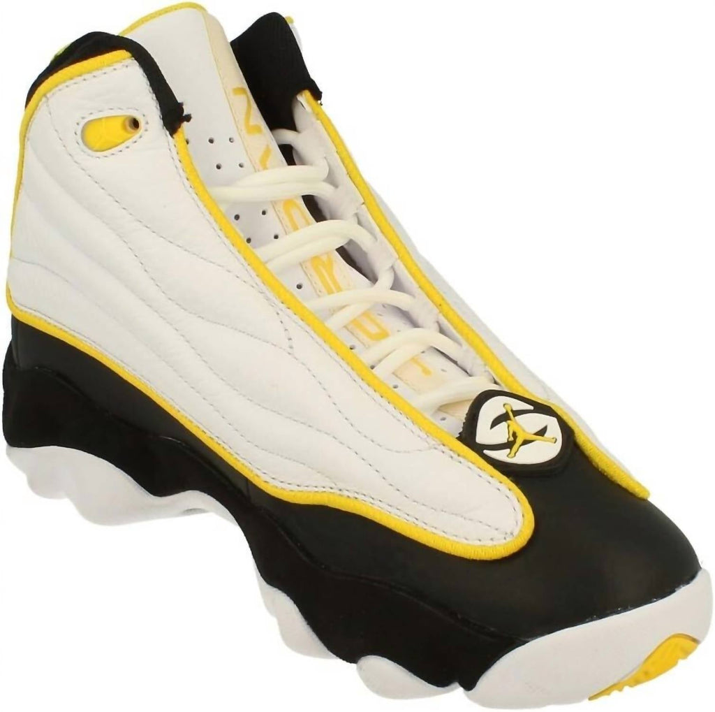 Men's Pro Strong Mid-Top Basketball Shoes In White/black/tour Yellow