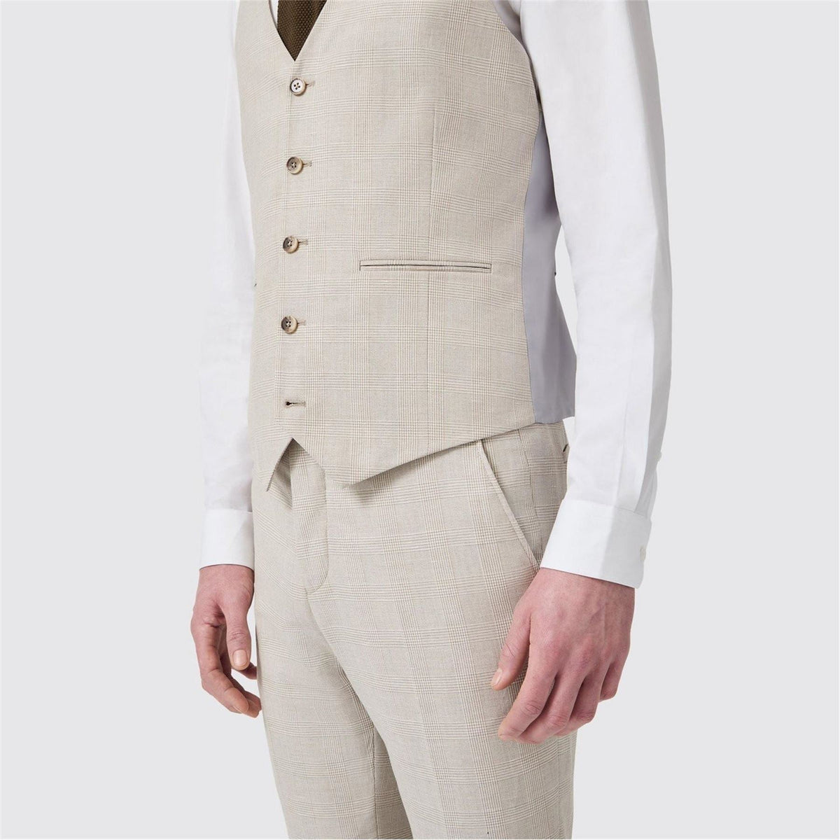 Twisted Tailor Slim Fit Check Waist Coat
