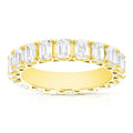3 cttw Emerald Lab Grown Diamond Eternity Ring Wedding Band in 14K Yellow Gold For Women