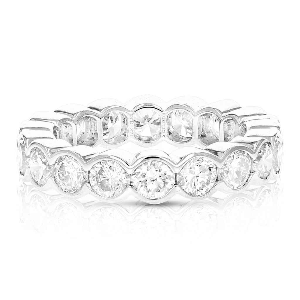 3 cttw Lab Grown Diamond Eternity Ring Wedding Band in 14K White Gold For Women
