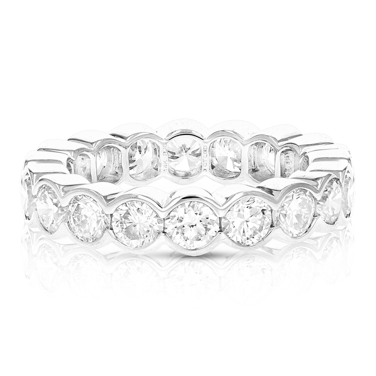 3 cttw Lab Grown Diamond Eternity Ring Wedding Band in 14K White Gold For Women