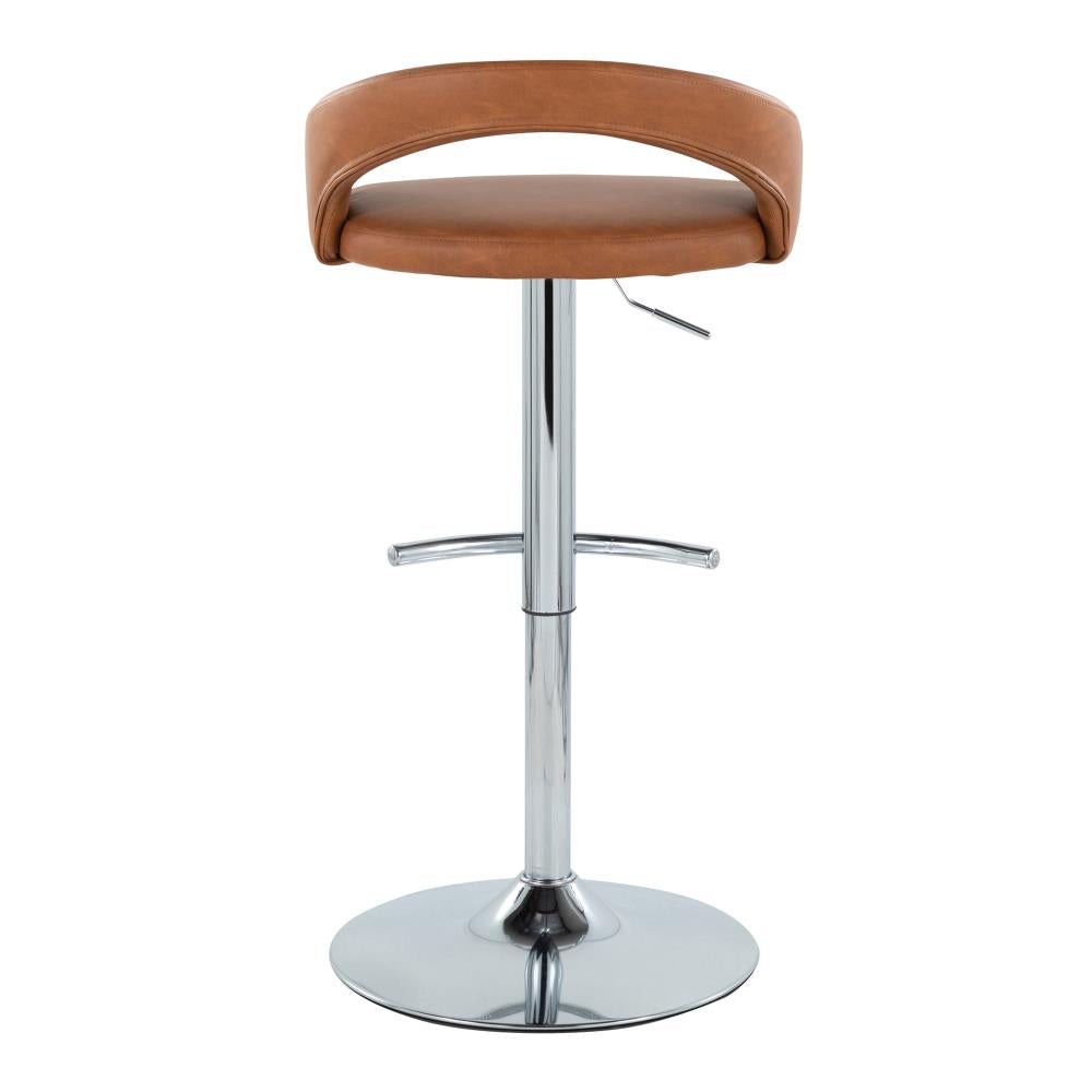 Set of 2 Adjustable Counter Stools with Supportive Backrests and Rounded Footrest Design