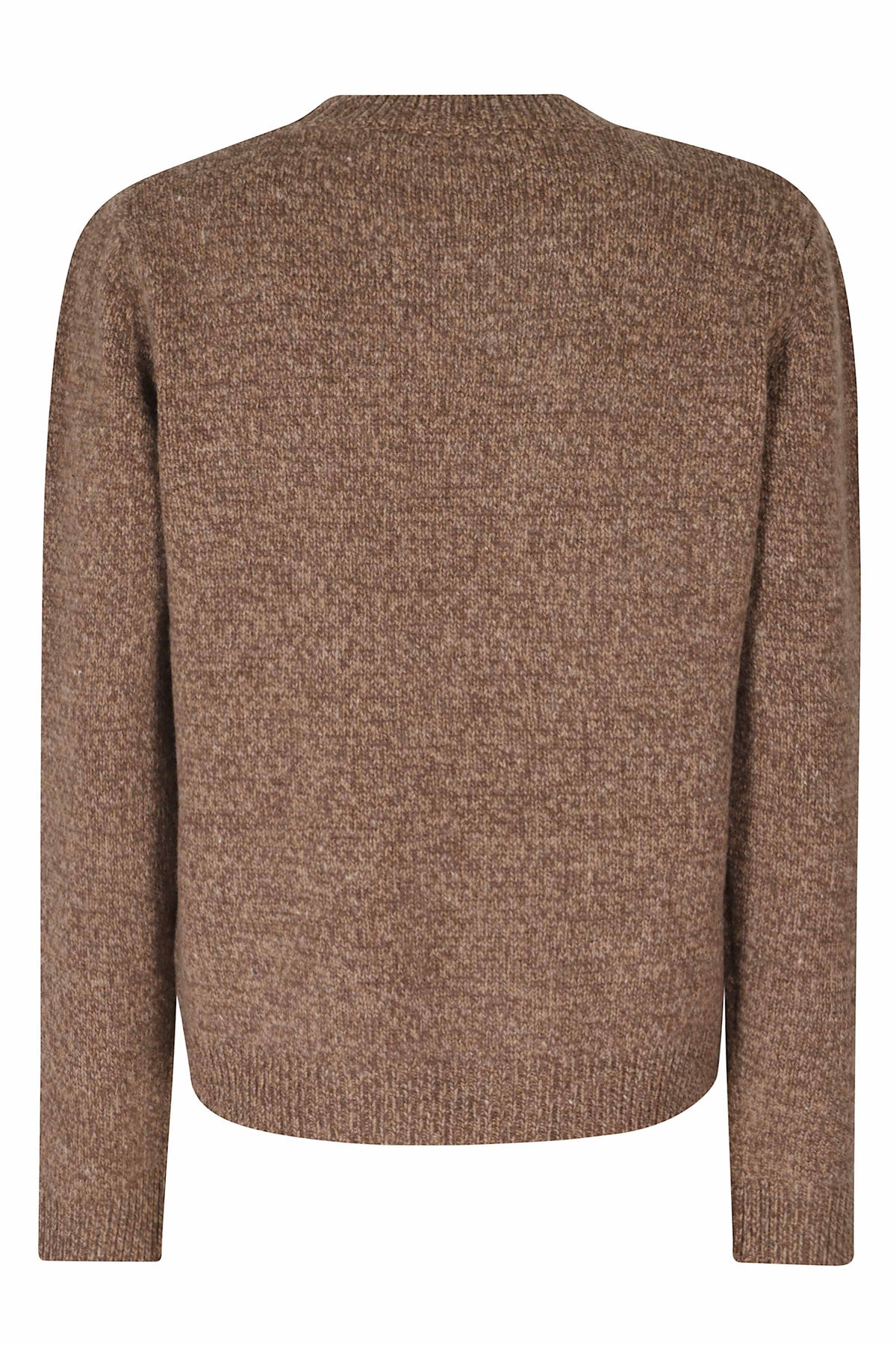 Camel Jacquard Floral Wool Sweater