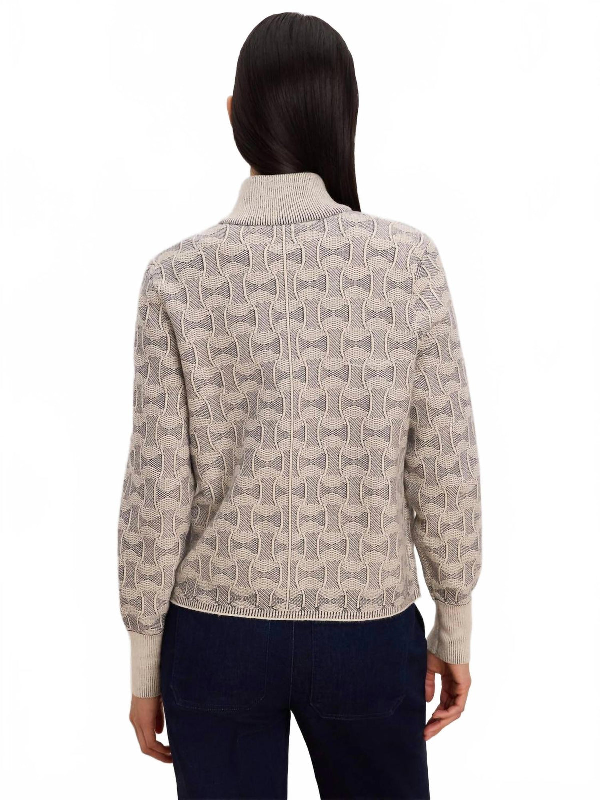 Dapper Swirl Knit Jacket In Neutral Multi