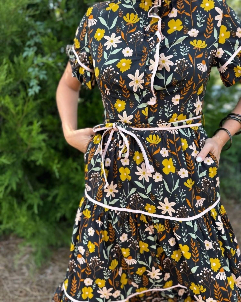 Lena Midi Dress In Wildflower Waltz