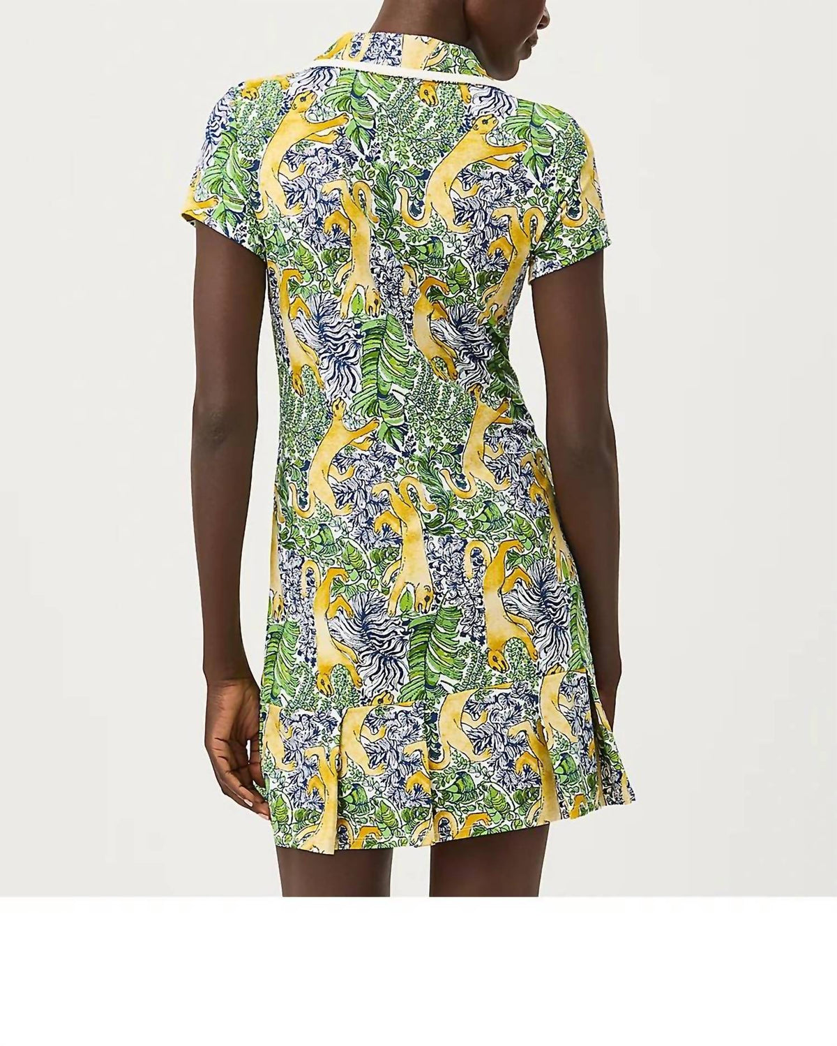 Upf 50+ Luxletic Cayo Costa Pleated Dress In Multi Lil Palm Prowl