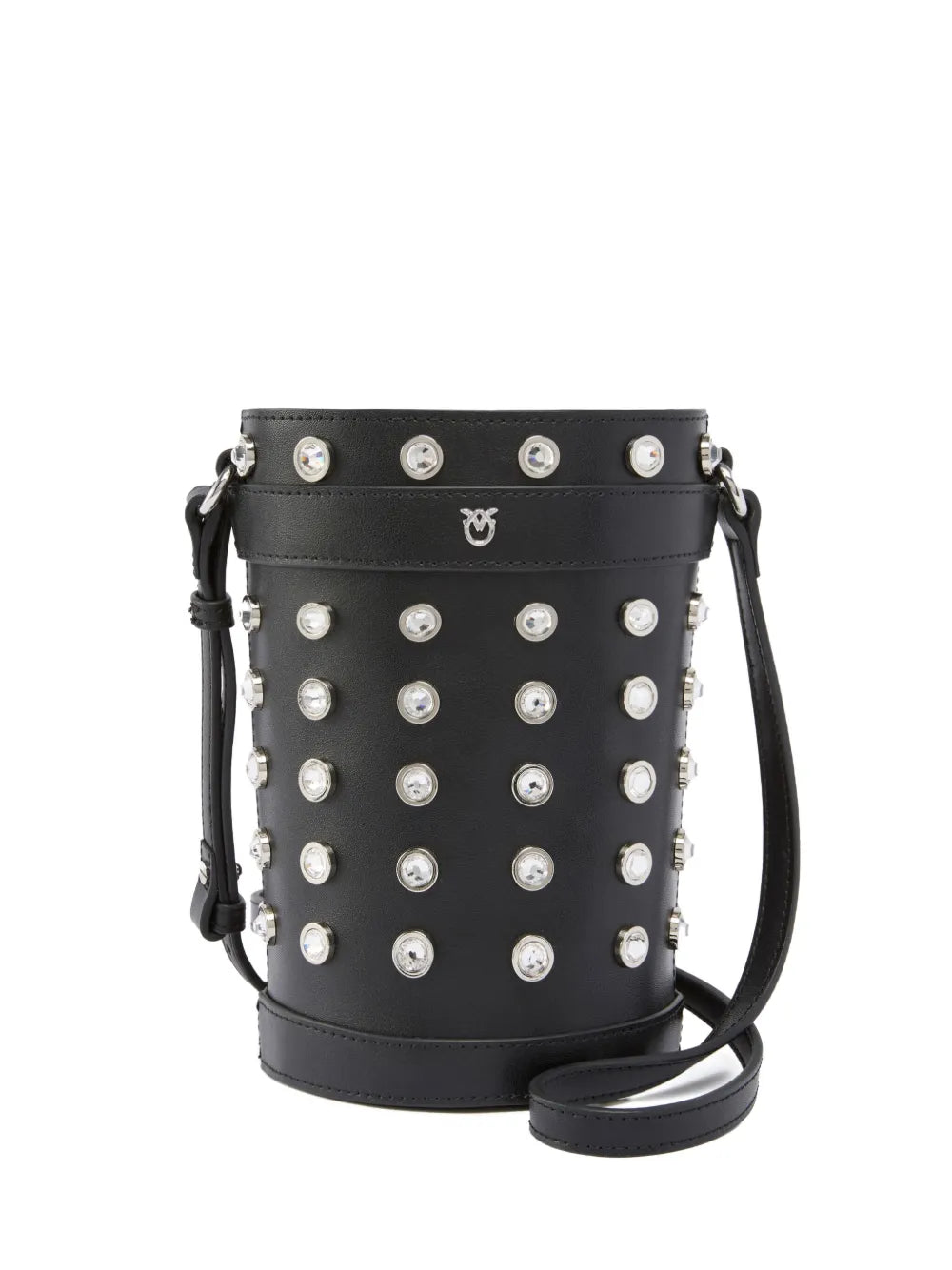 PINKOcrystal-embellished leather bucket bag
