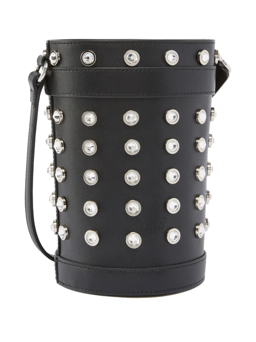 PINKOcrystal-embellished leather bucket bag