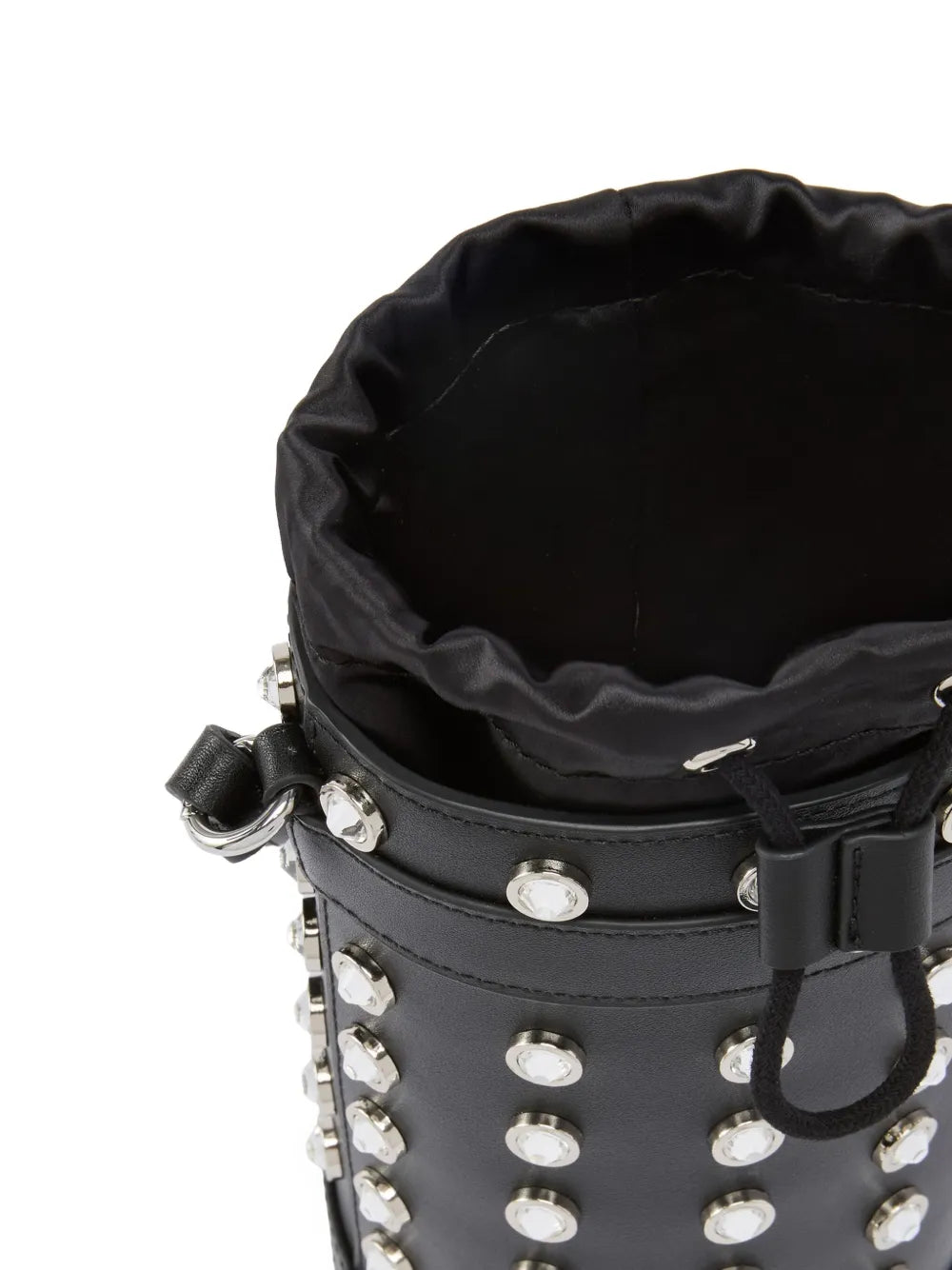 PINKOcrystal-embellished leather bucket bag