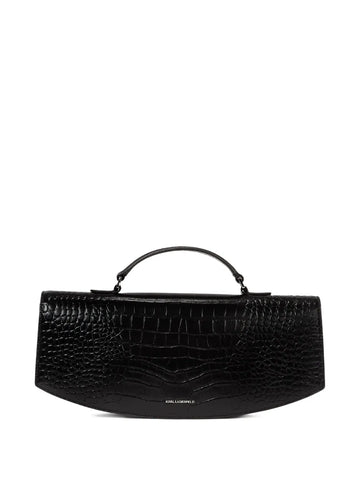 Karl LagerfeldKarl Studio crocodile-embossed top-handle clutch