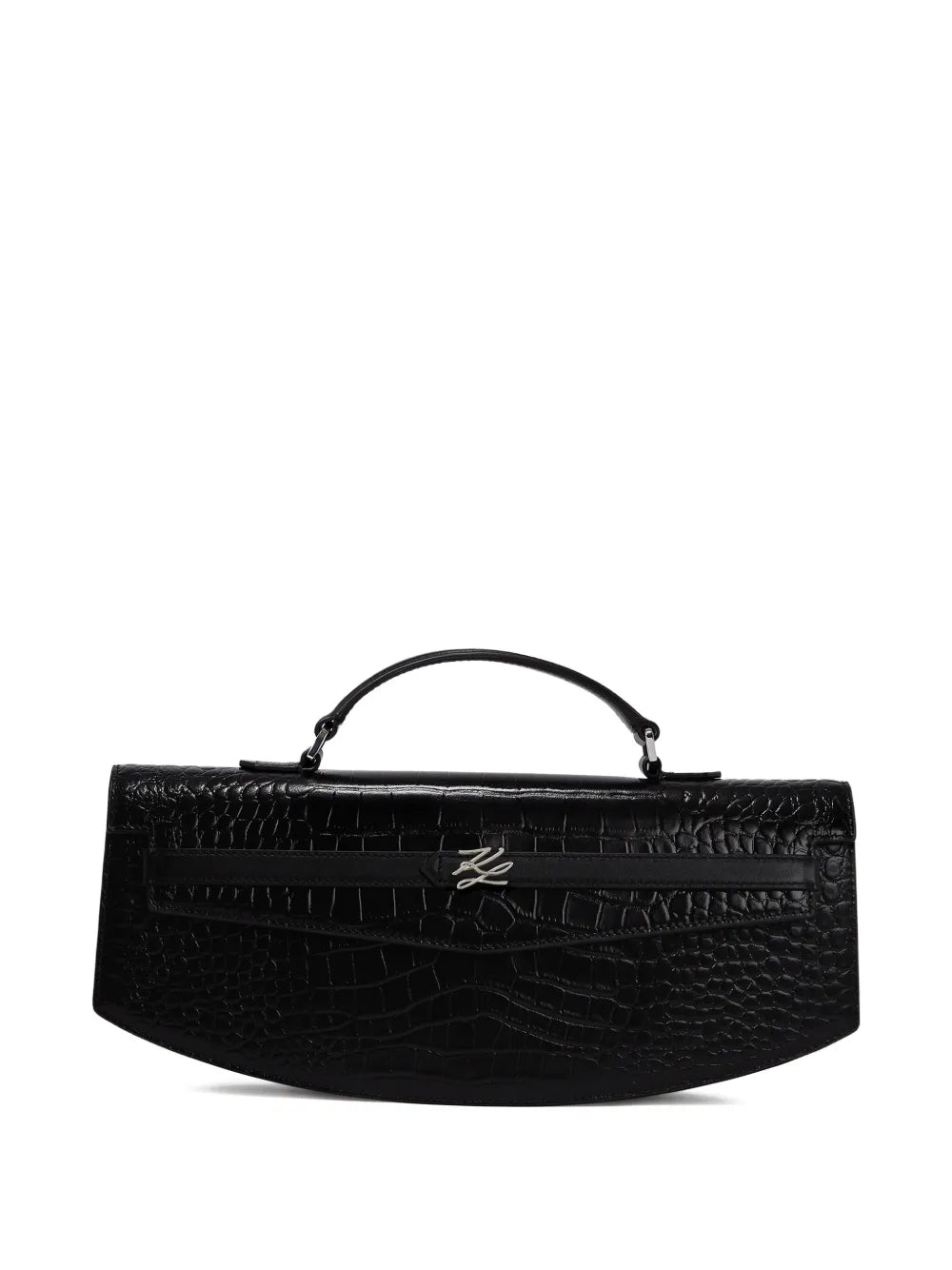 Karl LagerfeldKarl Studio crocodile-embossed top-handle clutch