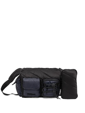 Desigualquilted multi-pocket shoulder bag