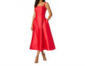 Satin A Line Mikado Cocktail Dress In Persimmon