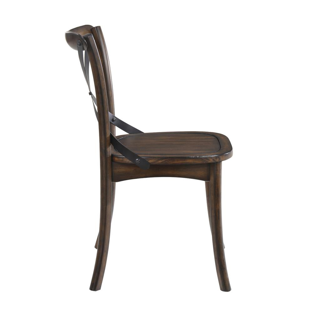 Mid-Century Modern Cross-Back Dining Chair Set of 2