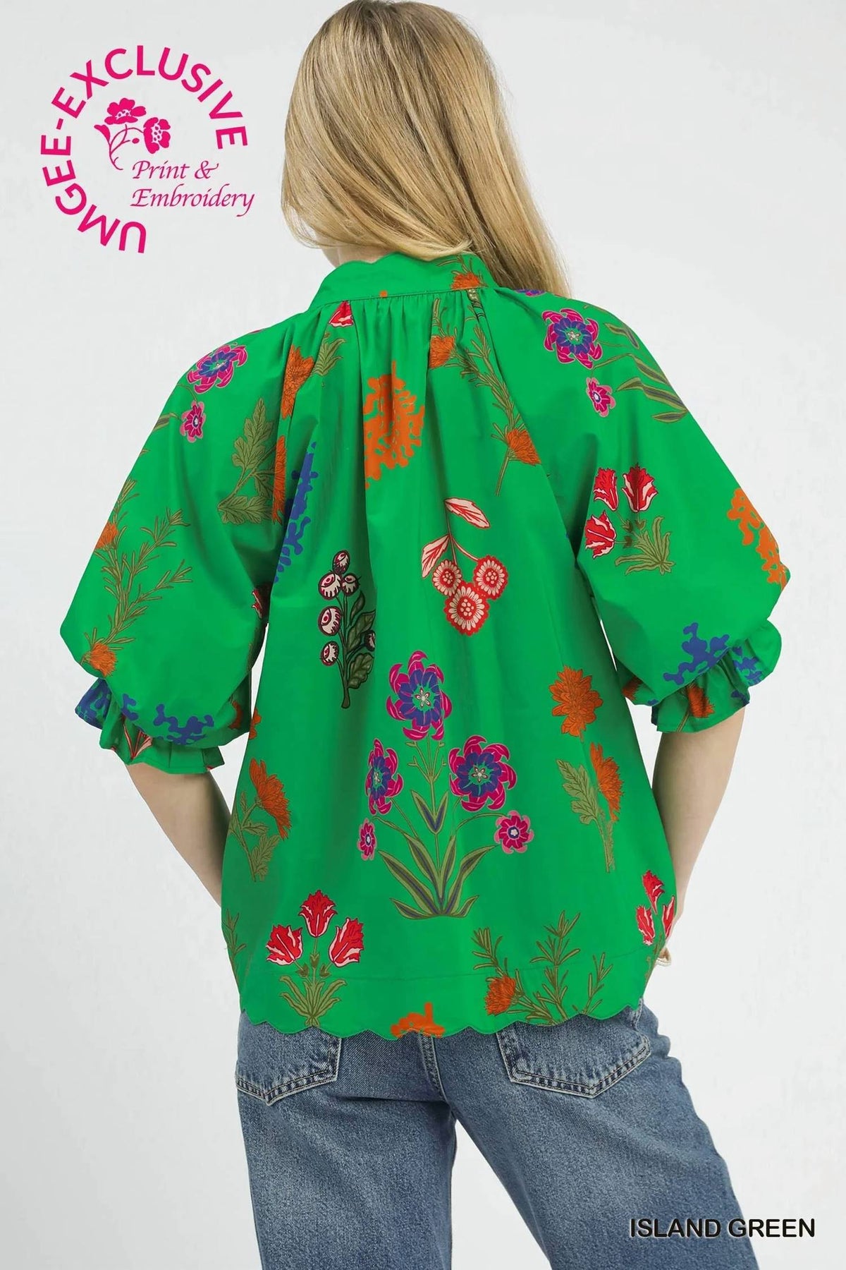 Women's Island Floral Blouse In Green Multi