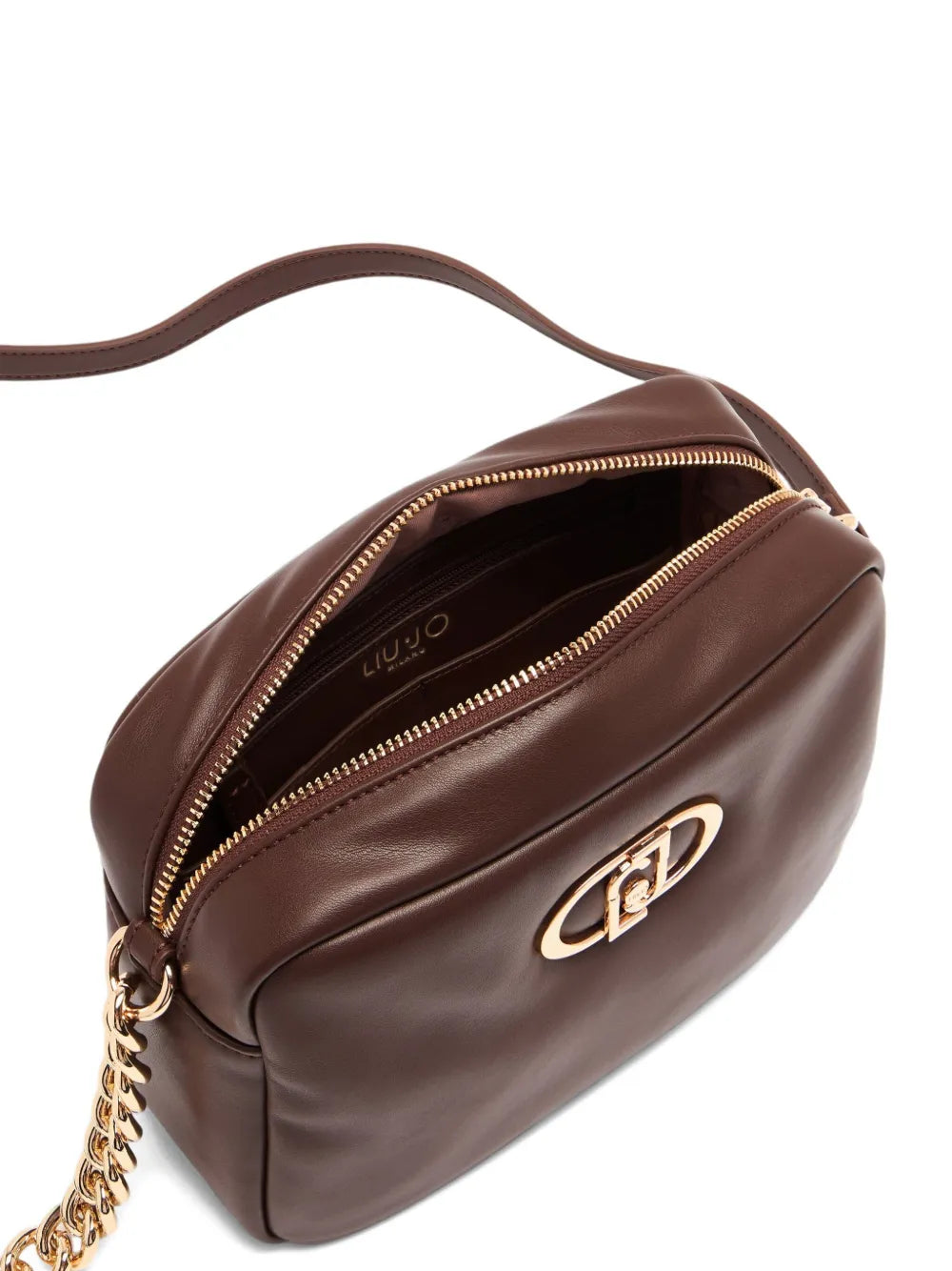 LIU JOmedium LaPuffy logo-plaque chain-strap cross body bag