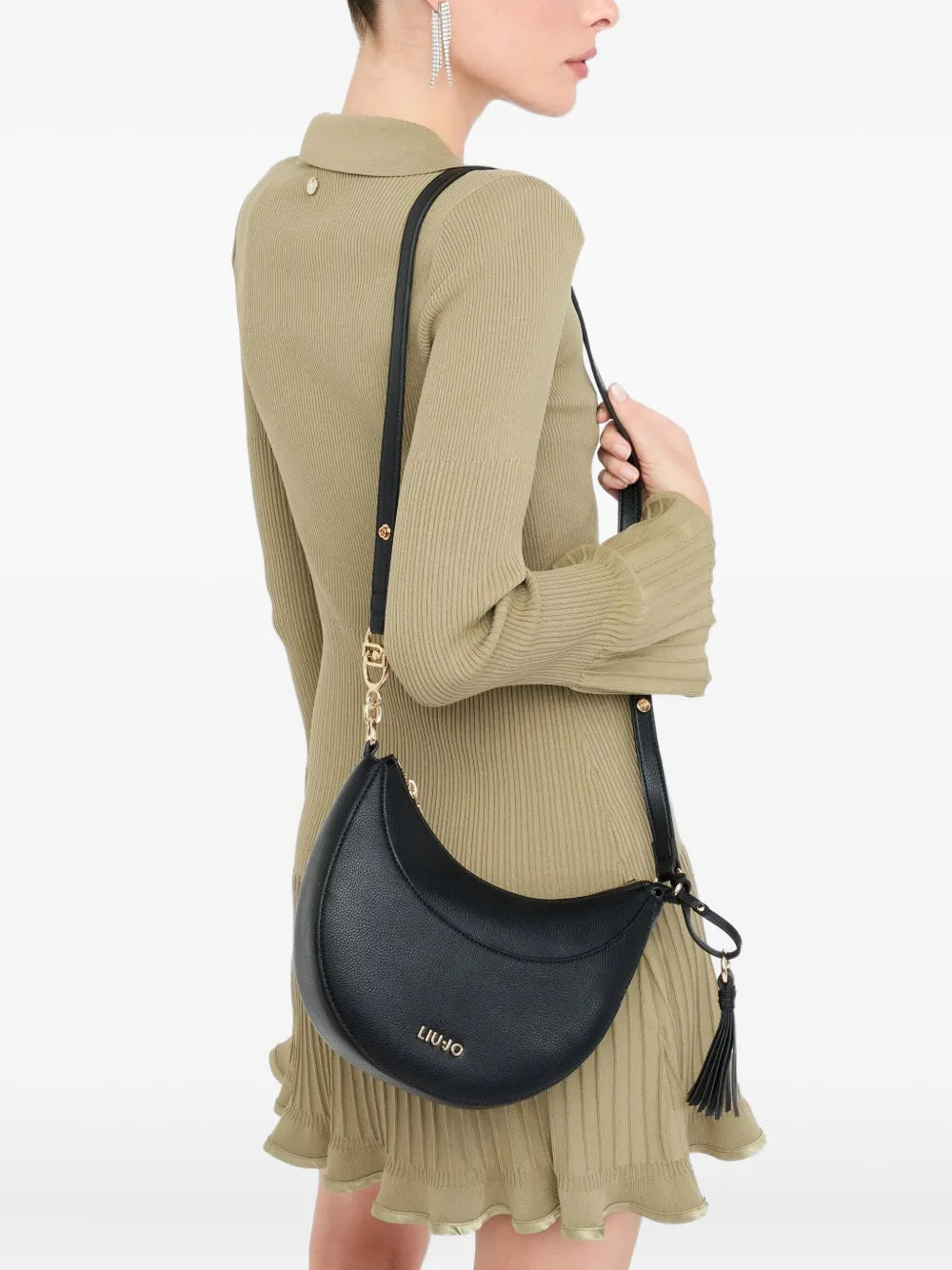 LIU JOmedium crescent-shaped tassel satchel bag