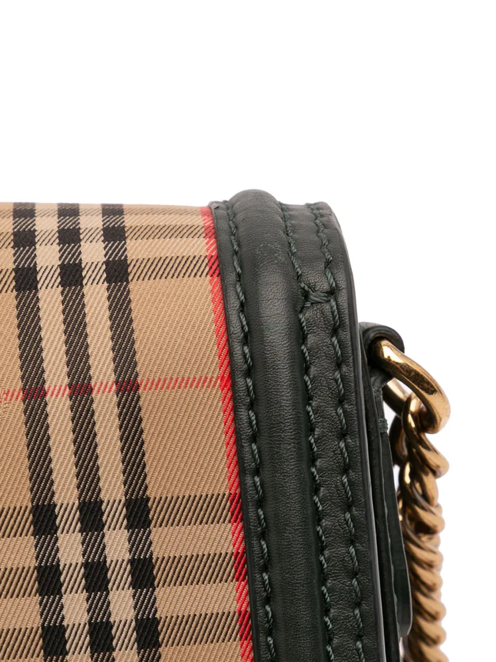 Pre-OwnedBurberry Pre-Owned2000-2017 1983 Knight Check Canvas and Smooth Calfskin Grommet Chain crossbody bag