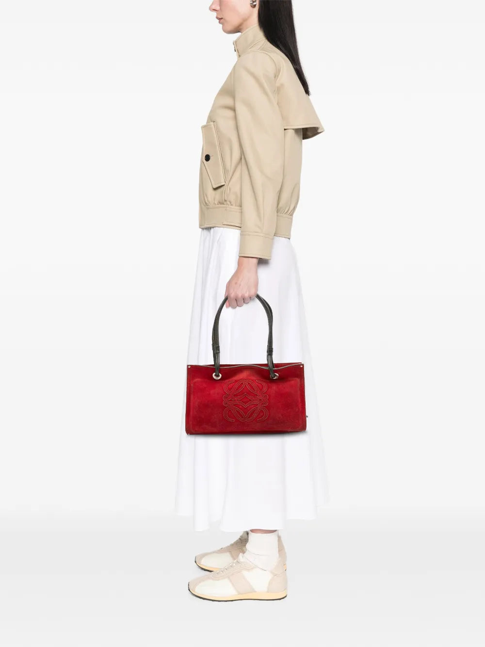 Pre-OwnedLoewe Pre-Owned2005 Anagram Suede shoulder bag