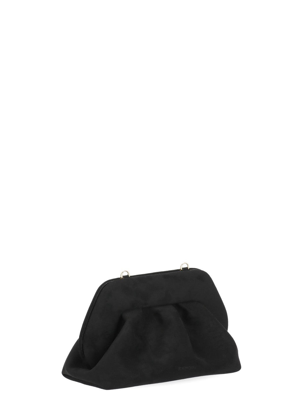 Black Bios Medium Embossed Logo Suede Handbag