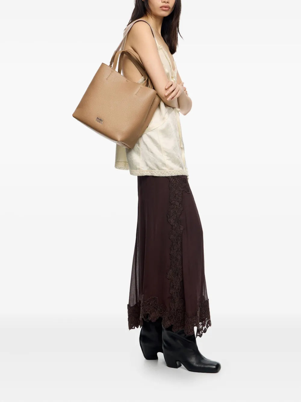 Bimba y Lolatextured-leather tote bag