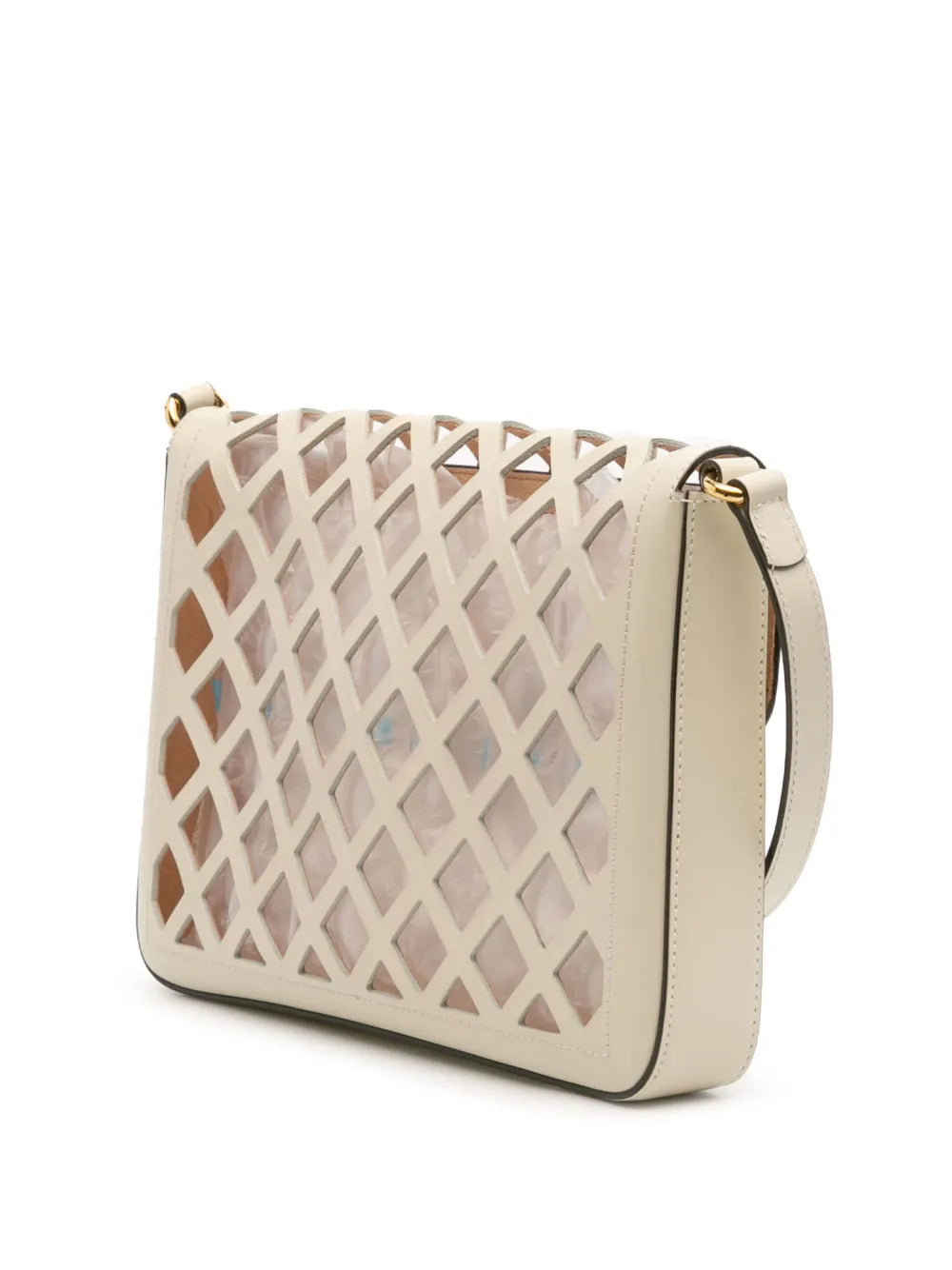 Pre-OwnedGucci Pre-Owned2016-2025 Medium Cutout Leather and Flora Canvas Traforata Flap crossbody bag