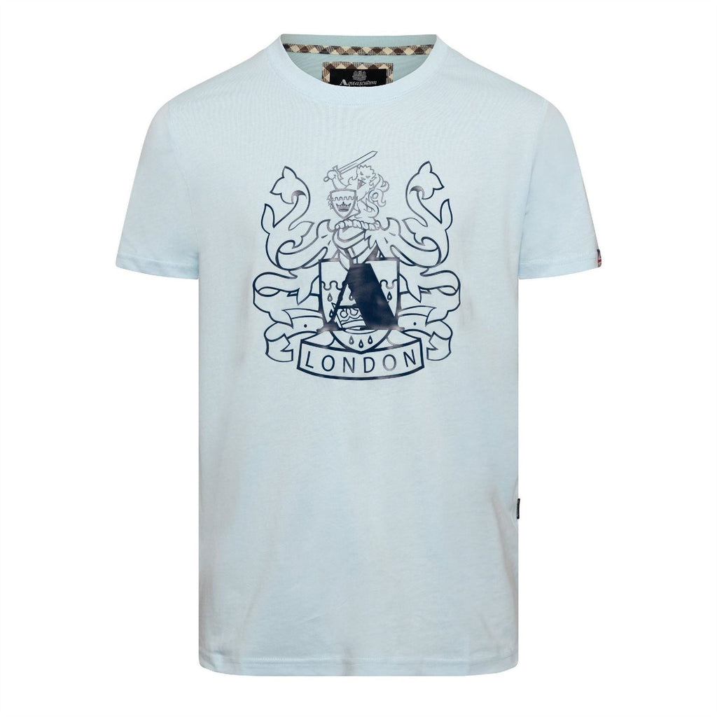 Aquascutum Text Graphic Crew Neck Short Sleeve T-Shirt