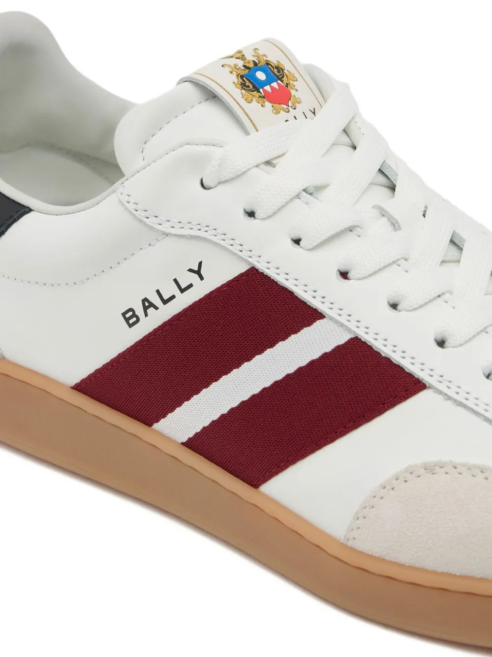 Bally Retro Crest Striped Leather