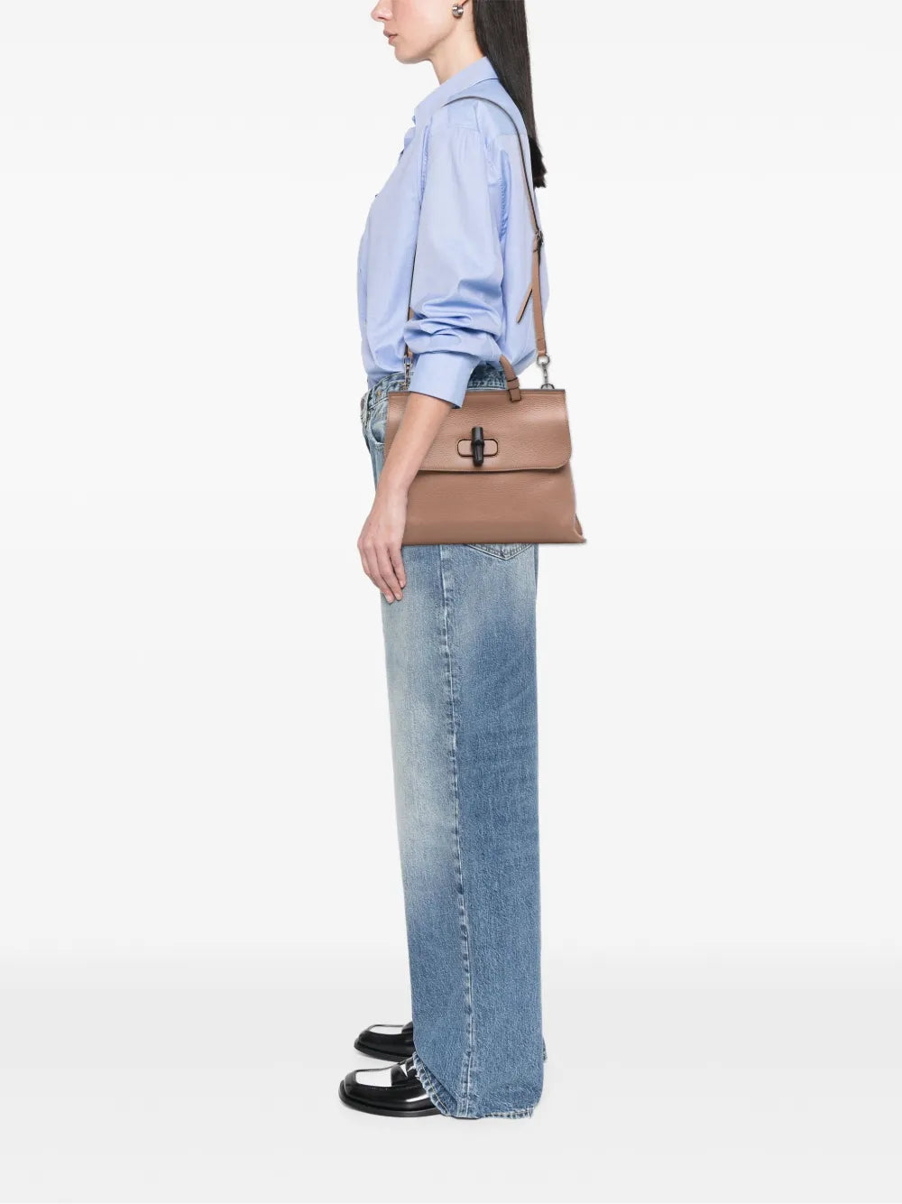 Pre-OwnedGucci Pre-Owned2016-2025 Medium Leather Bamboo Daily satchel