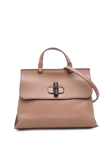 Pre-OwnedGucci Pre-Owned2016-2025 Medium Leather Bamboo Daily satchel