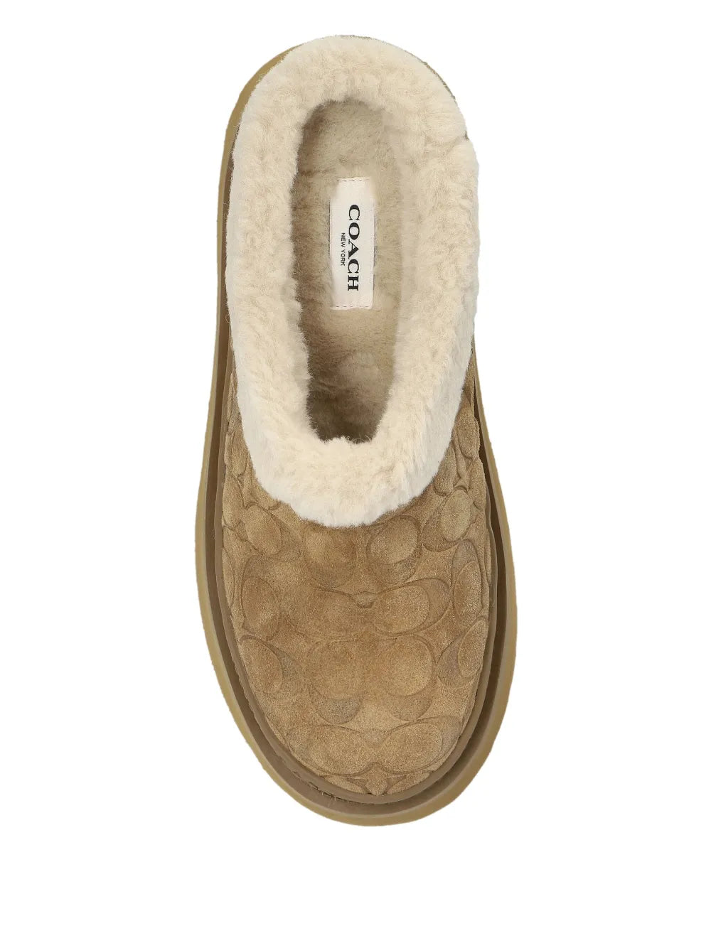 Coach Monogram Suede Mules
