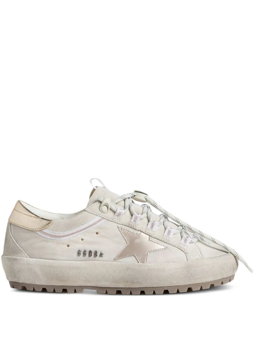Golden Goose Super-Star Ski In Light Gray Nylon With Metallic Leather