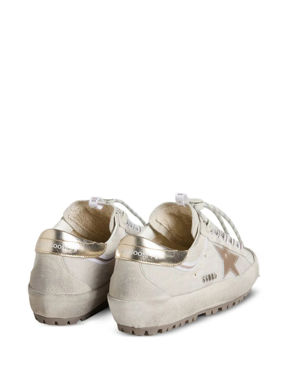 Golden Goose Super-Star Ski In Light Gray Nylon With Metallic Leather