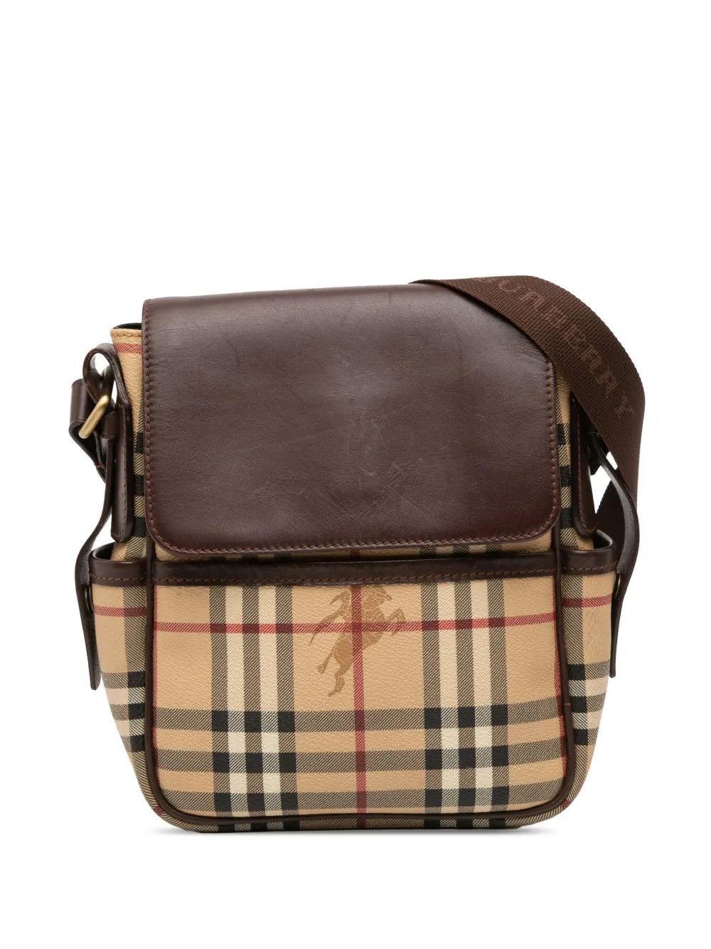 Pre-OwnedBurberry Pre-Owned2000-2017 Haymarket Check Coated Canvas Flap crossbody bag