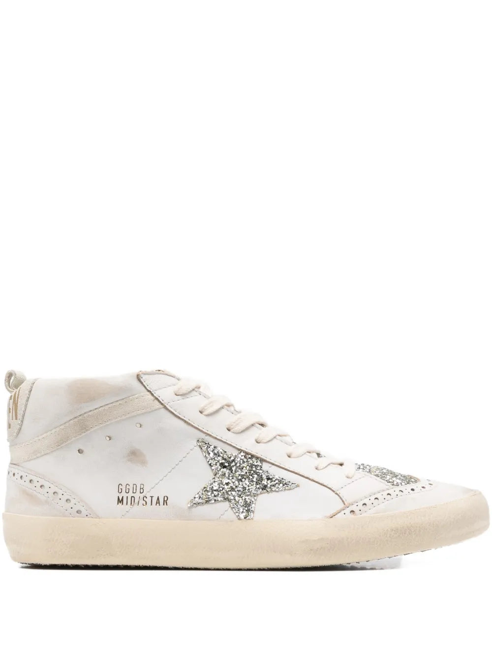 Golden Goose Mid Star Glitter-Star Round-Toe