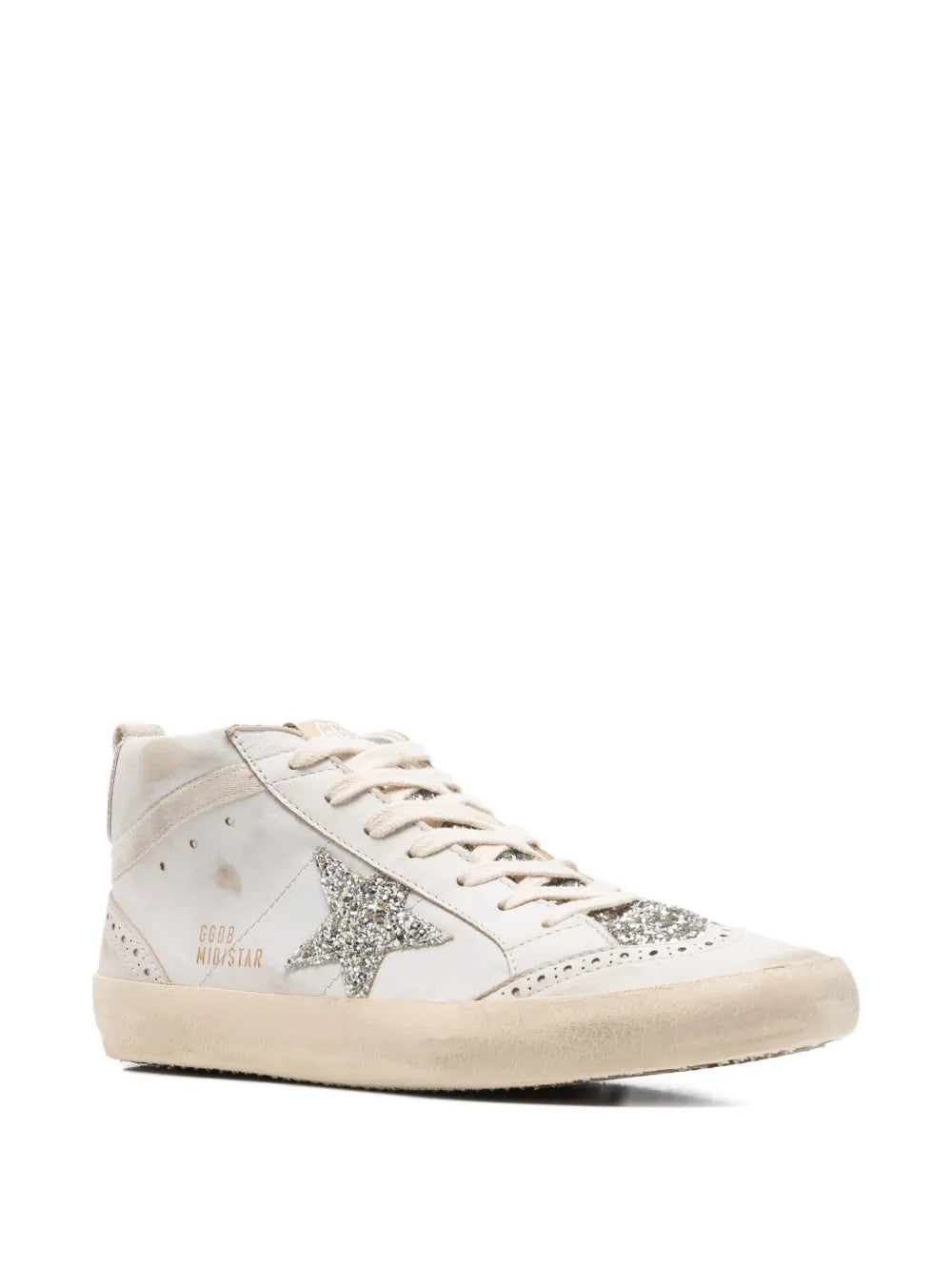 Golden Goose Mid Star Glitter-Star Round-Toe