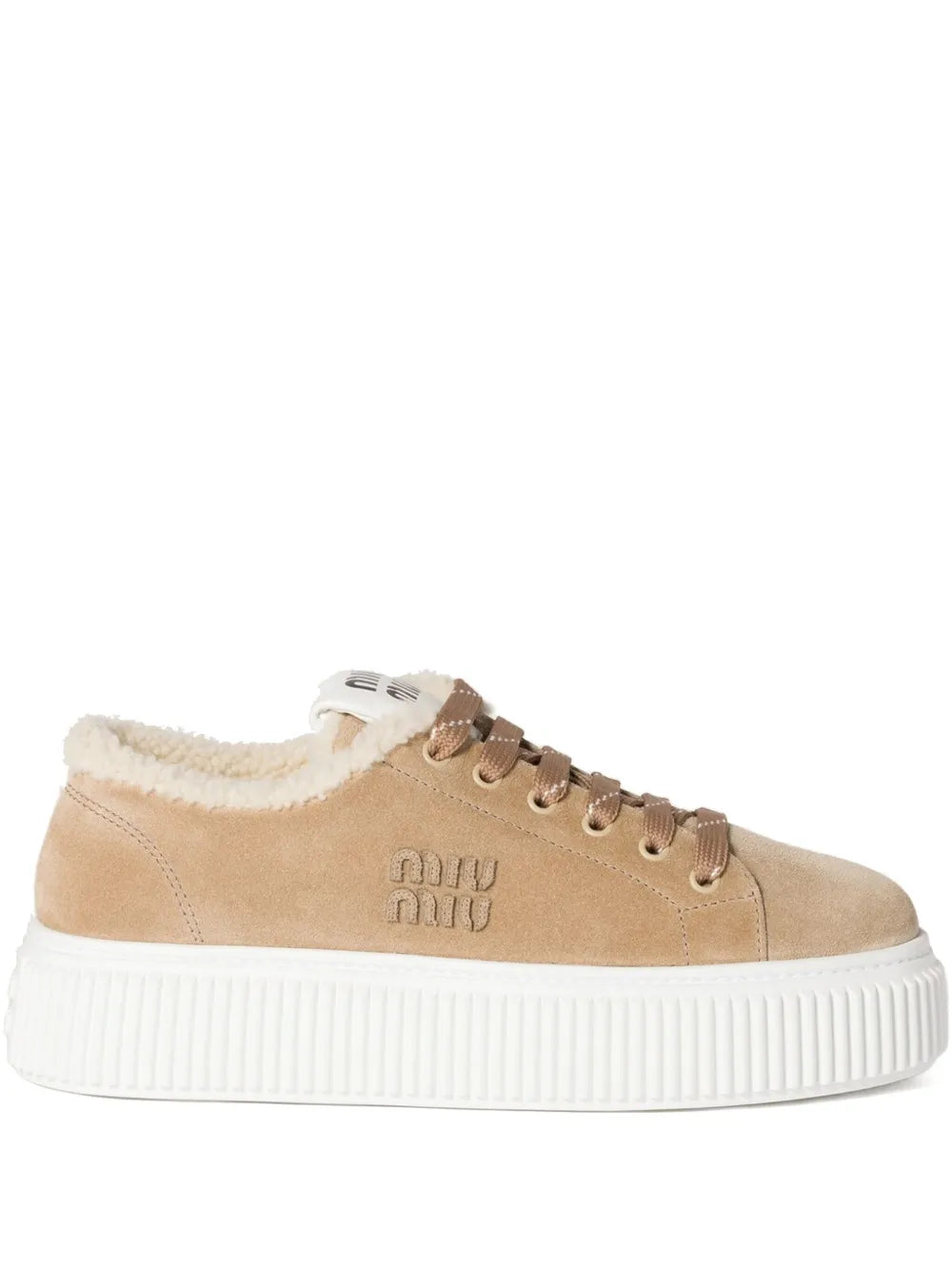 Miu Miu Logo-Embroidered Suede