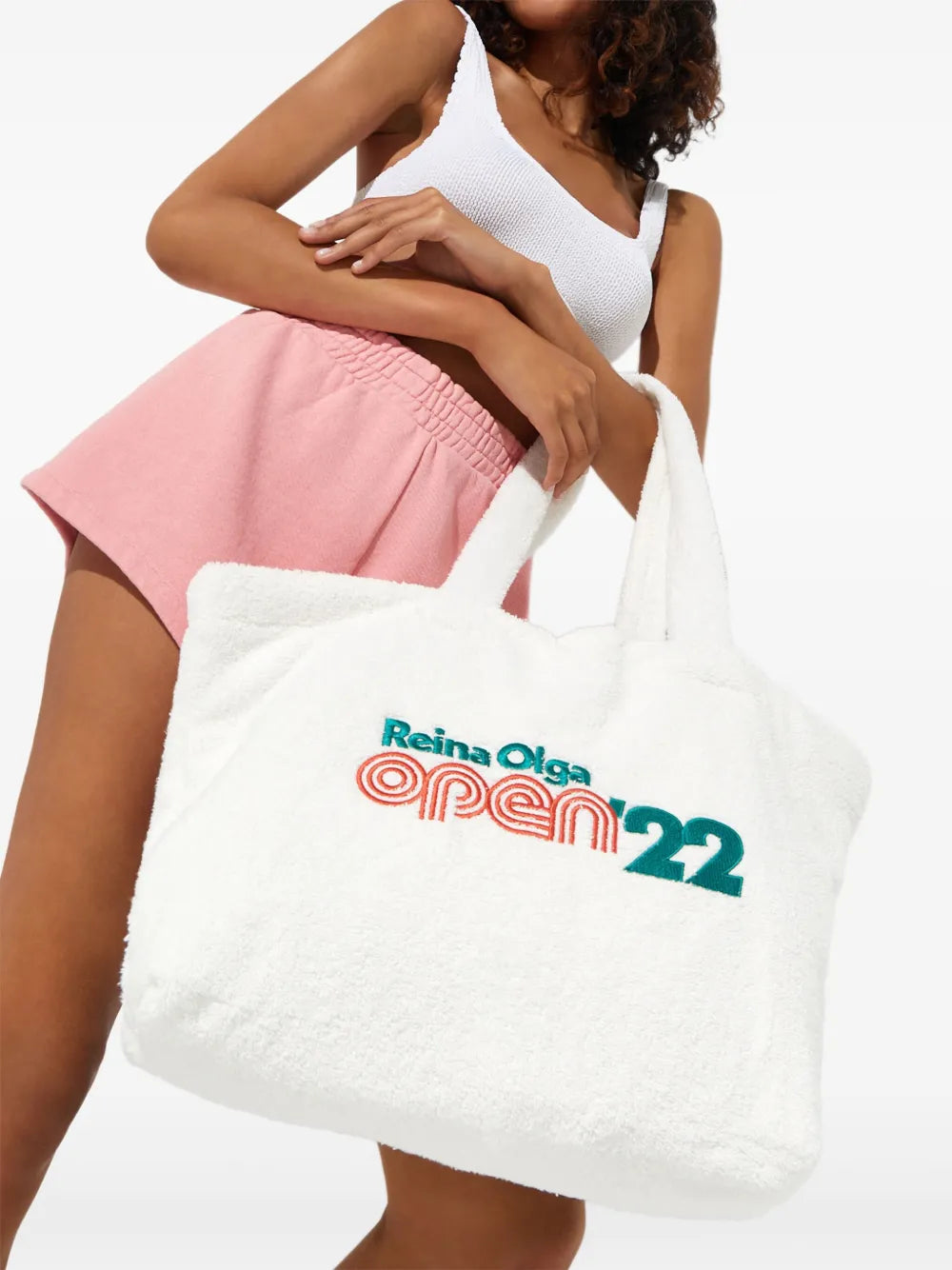Reina Olgalogo-embroidery beach bag