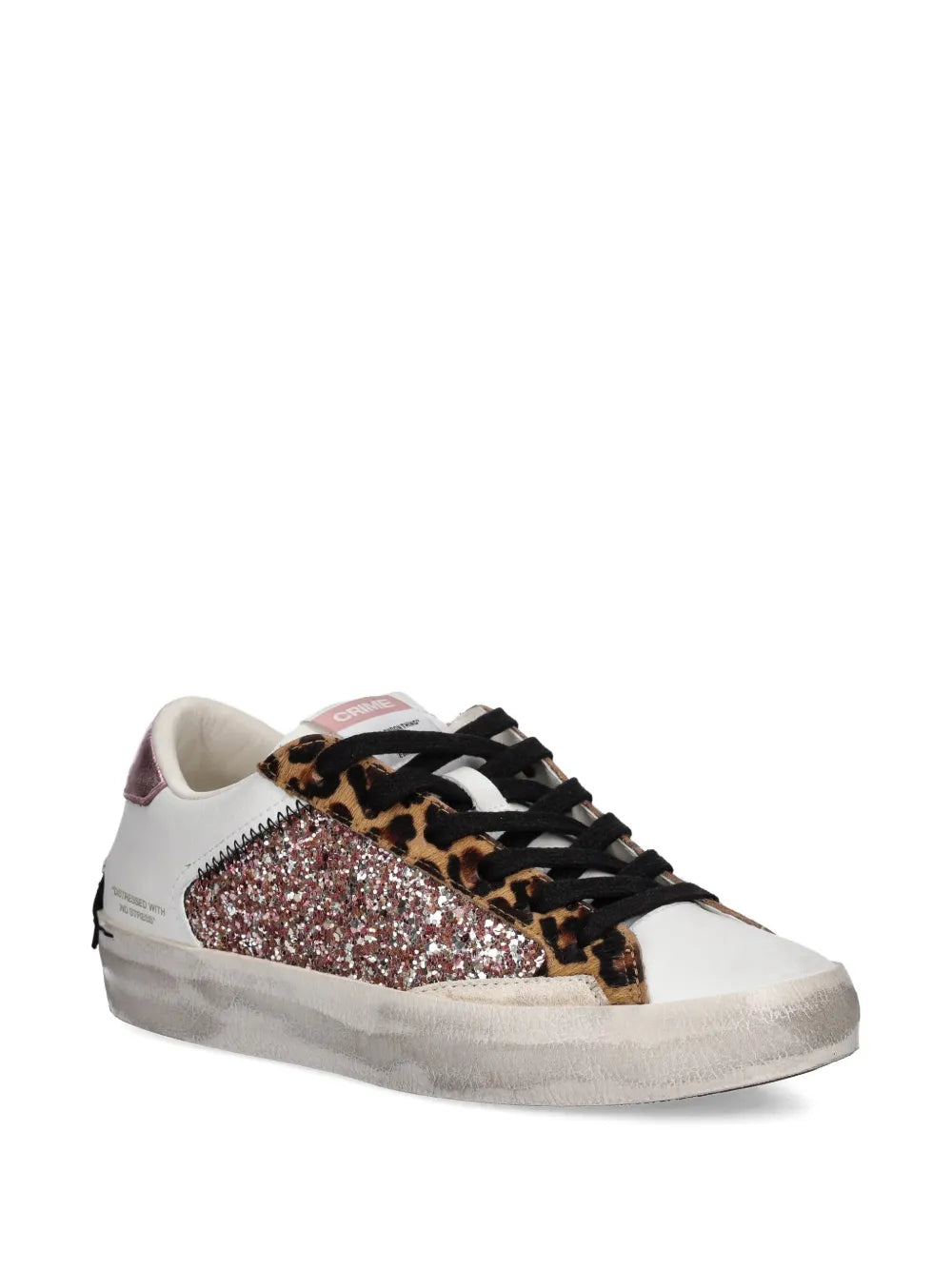 Crime London Glitter-Embellishment Leopard-Print