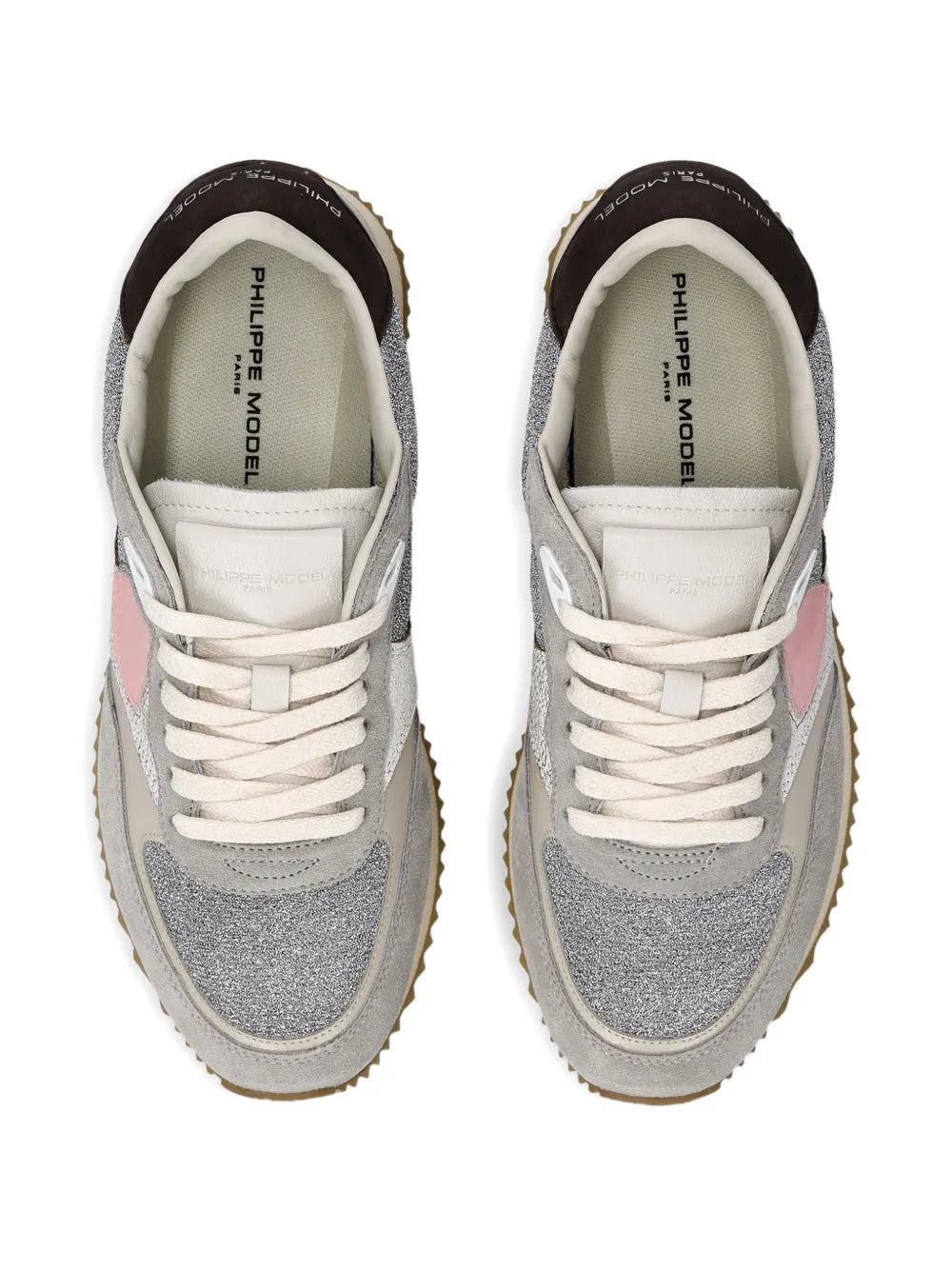 Philippe Model Paris Blville Glitter Panelled Trainers