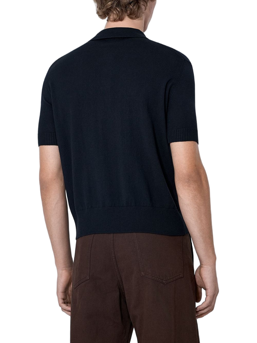 Short-Sleeve Three-Button Cotton Polo Shirt