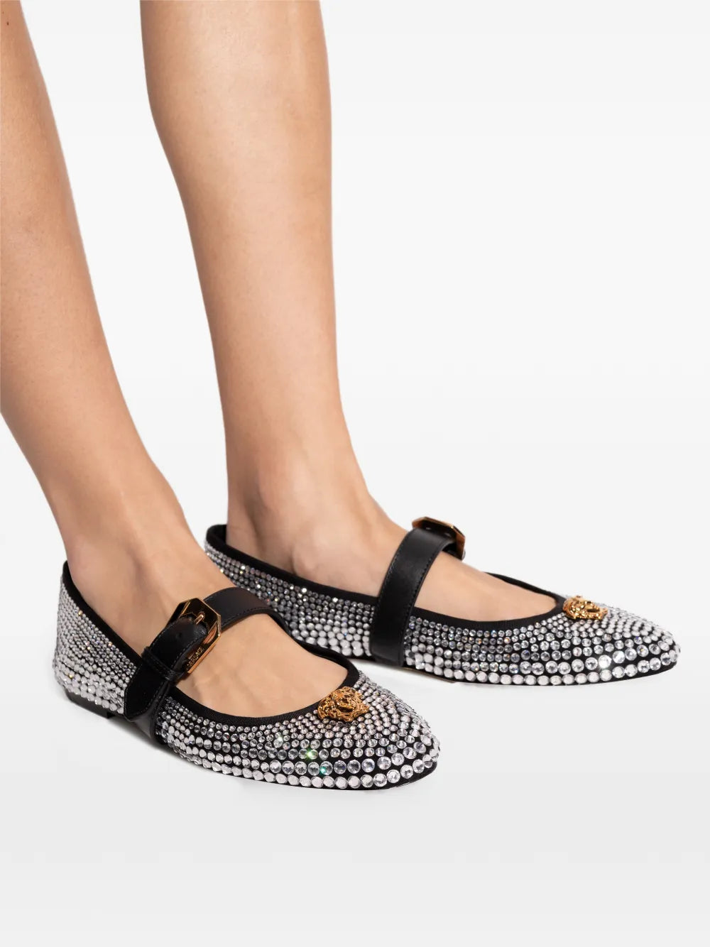 Versace La Medusa Studded Ballet Flats