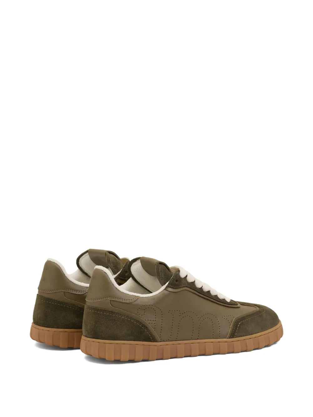 AMI Paris Step Perforated-Logo Leather