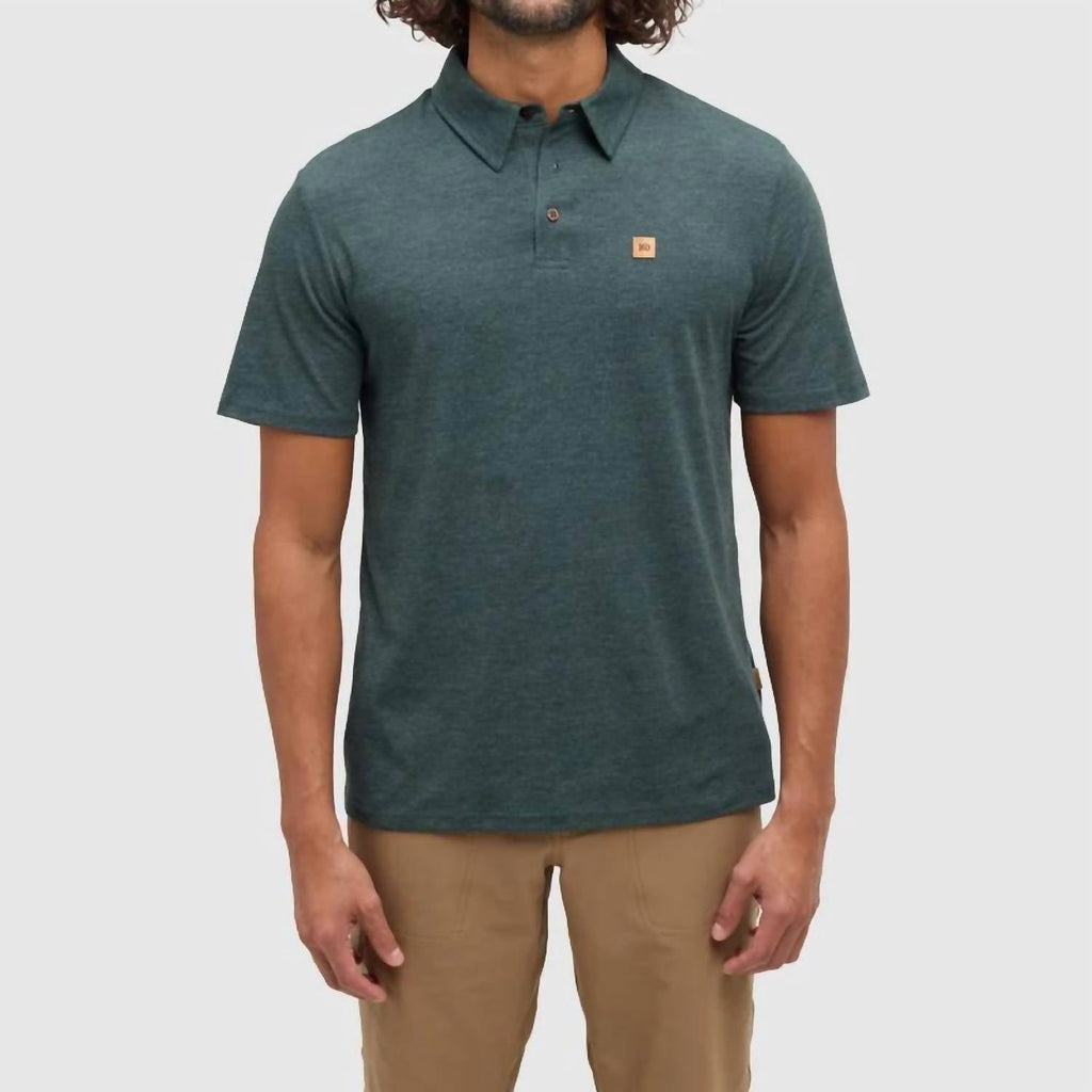Astir Polo Shirt In Dark Forest Green Heather