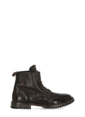 Brown Rick Vintage Lace-Up Leather Ankle Boots