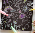 Spring Reusable 8" X 11" Colouring Board With 3 Crayons In Black